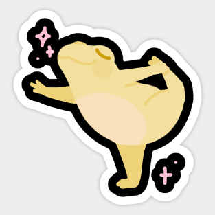 A Yellow Frog Dancing Ballet Sticker